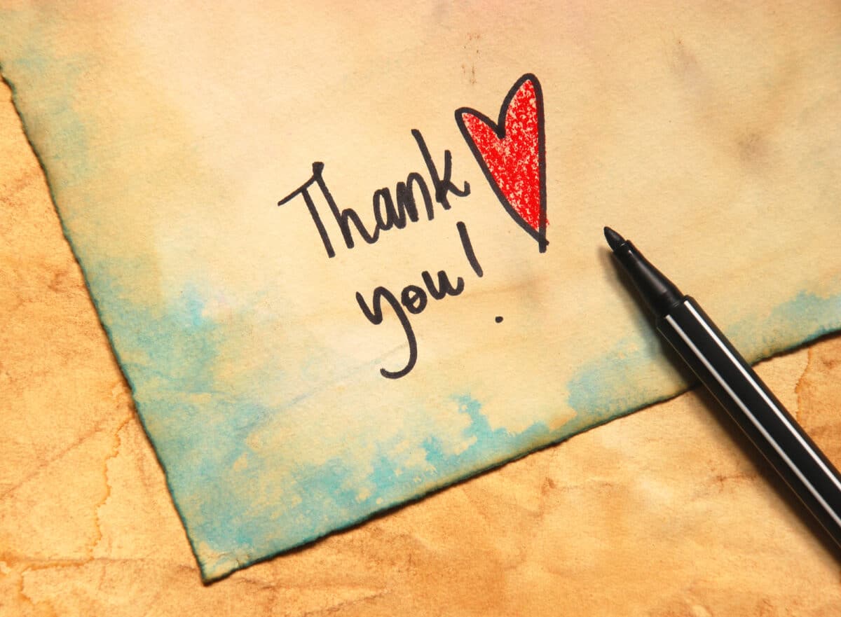 How do you write a thank you note after a review?